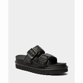 Dr Martens Férfi Myles Bőr Buckle Slide Szandál Fekete